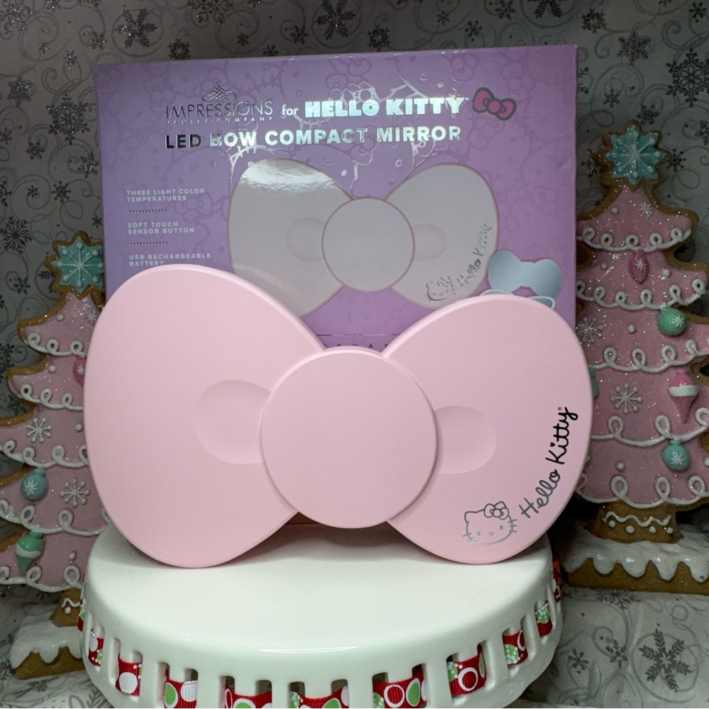 Impressions Sanrio Hello Kitty LED Pink Bow Compact Mirror Christmas Stocking